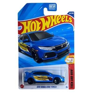 2025 Hot Wheels THEN AND NOW 3/10 2018 Honda Civic Type R 123/250 (Blue)